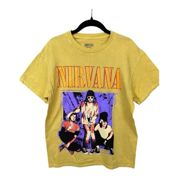 NIRVANA Rock Band T-Shirt in Yellow Size M NWOT (Minor Flaw) - Picture 2 of 7